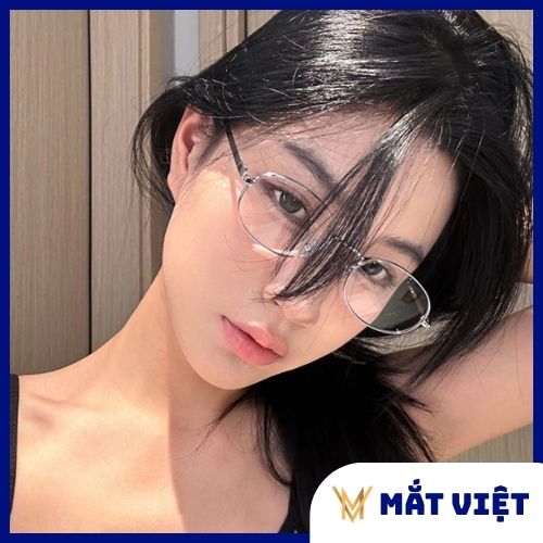 Mắt Việt- Kính thời trang nữ gọng nhỏ siêu nhẹ mạ vàng – dáng oval - Ảnh 5