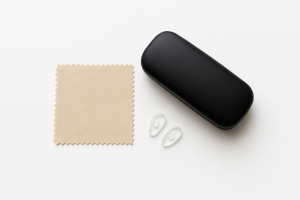 Phụ kiện kính mắt trên nền trắng